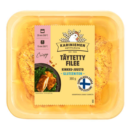 Kariniemen Kananpojan täytetty filee kinkku-juusto