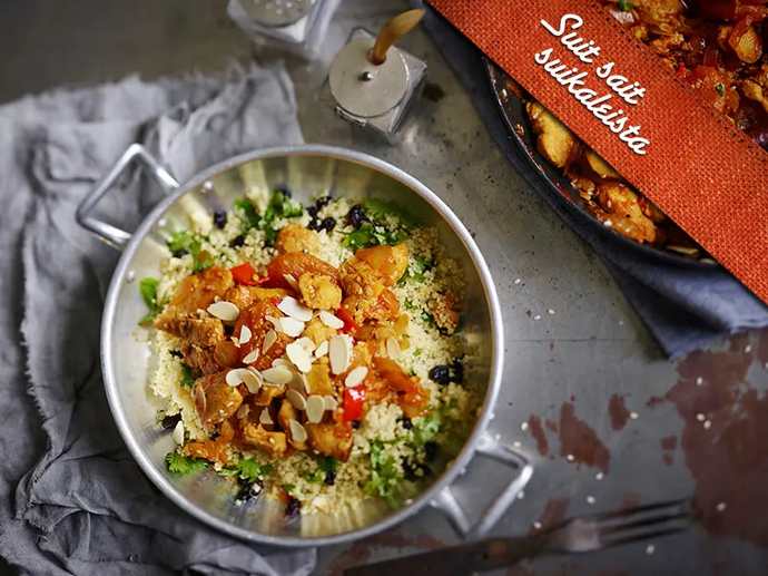 Lähi-idän hunajainen appelsiini-aprikoosikana