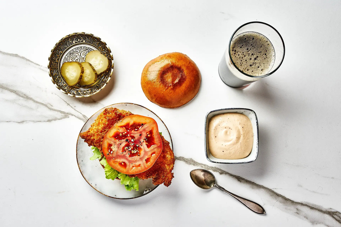 Southern fried chicken burger