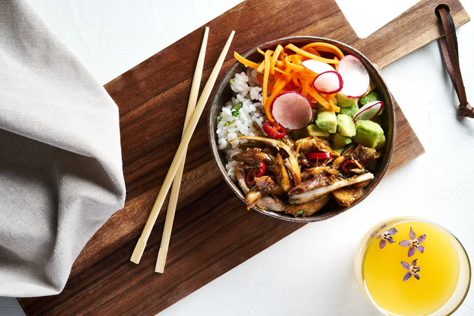 Teriyaki pulled chicken bowl