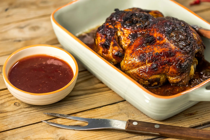 Jouluinen kananpoika ja glögikastiketta