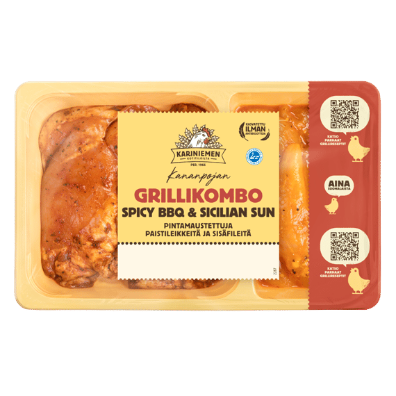 Kariniemen Kananpojan Grillikombo Spicy BBQ & Sicilian sun