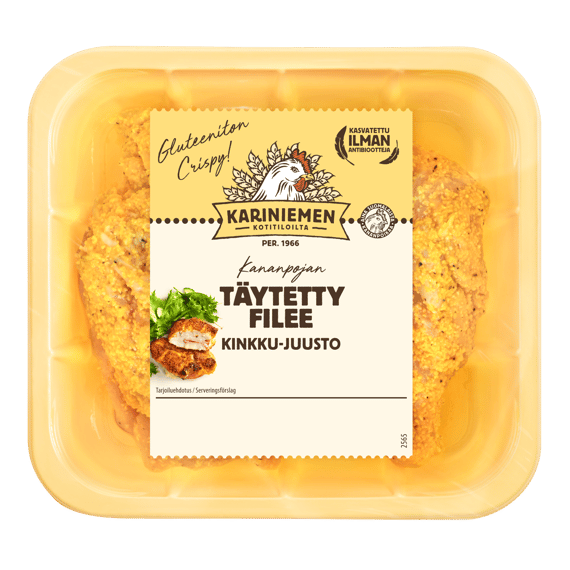 Kariniemen Kananpojan täytetty filee kinkku-juusto