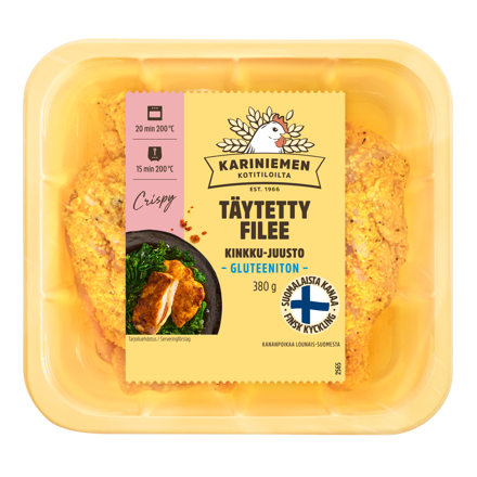 Kariniemen Kananpojan täytetty filee kinkku-juusto