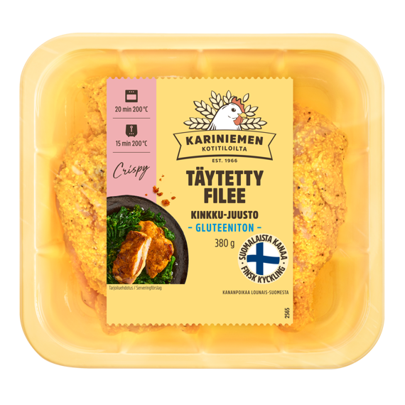 Kariniemen Kananpojan täytetty filee kinkku-juusto